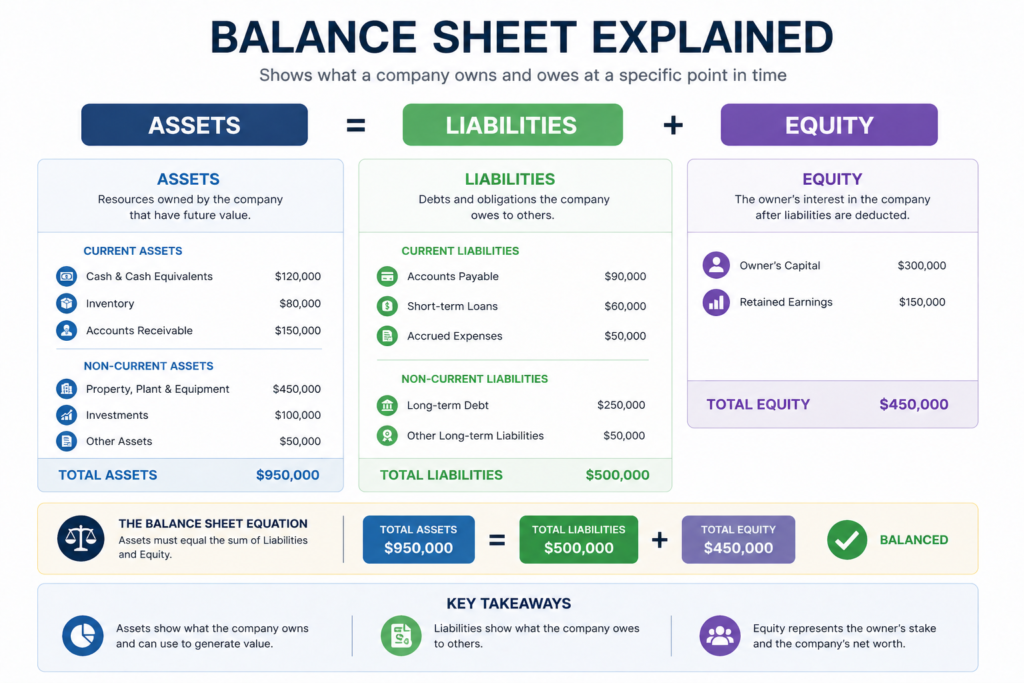 Balance sheet breakdown explained