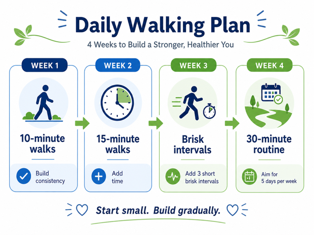 Daily walking progression plan