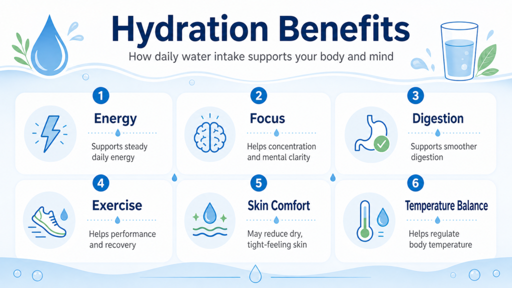 Hydration benefits for body and mind