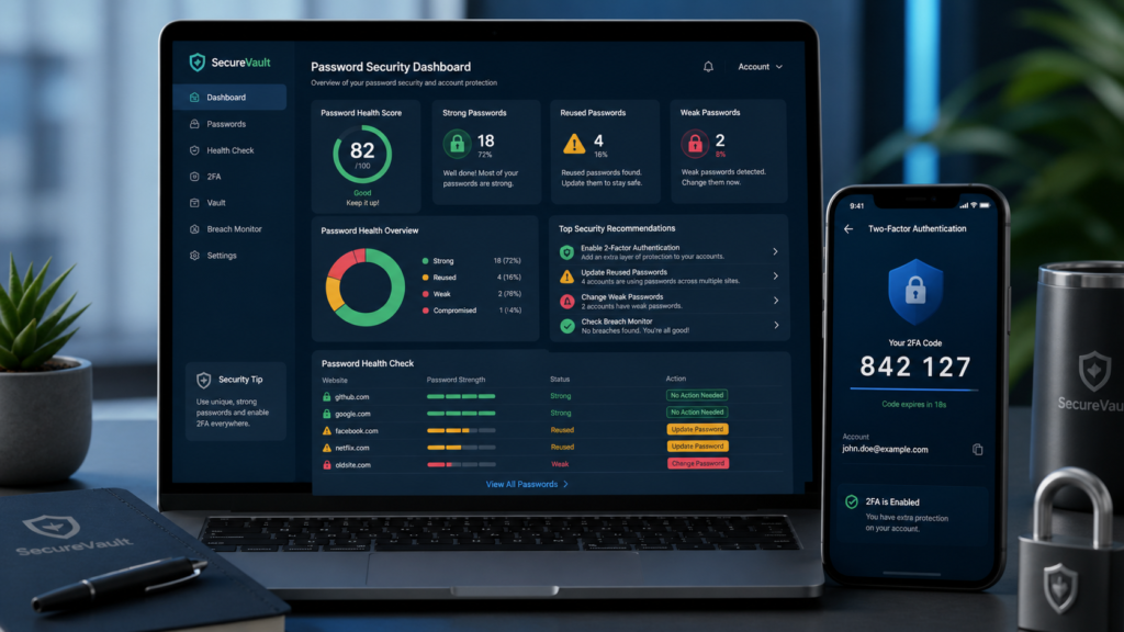 SecureVault password protection workspace setup